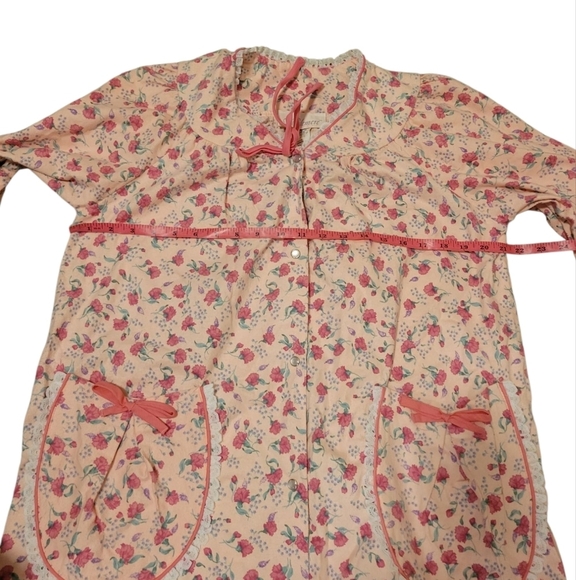 NWT Dead Stock Vintage Vandemere Floral Lace Night Gown House Coat Pearl Snap - Picture 7 of 11